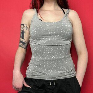 H&M / Grey y2k tank top with white polkadots 🤍🩶​​​​​